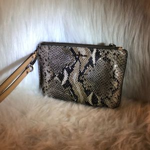 Cole & Haan wristlet purse (faux snake skin)